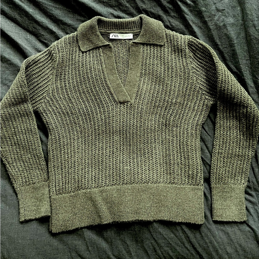 Zara Crochet Collar Sweater